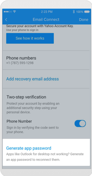 Connecting your Yahoo Account - Securing your account with an App ...
